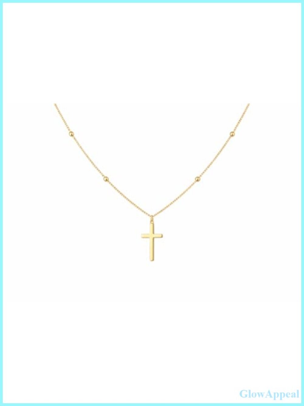 14K Gold Cross Necklace Women 18in Lobster Clasp Pendant Jewelry